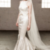 Adamina Silk Satin and Chantilly lace trumpet gown by Claire O&#039;Connor W @ Beloved Bridal image